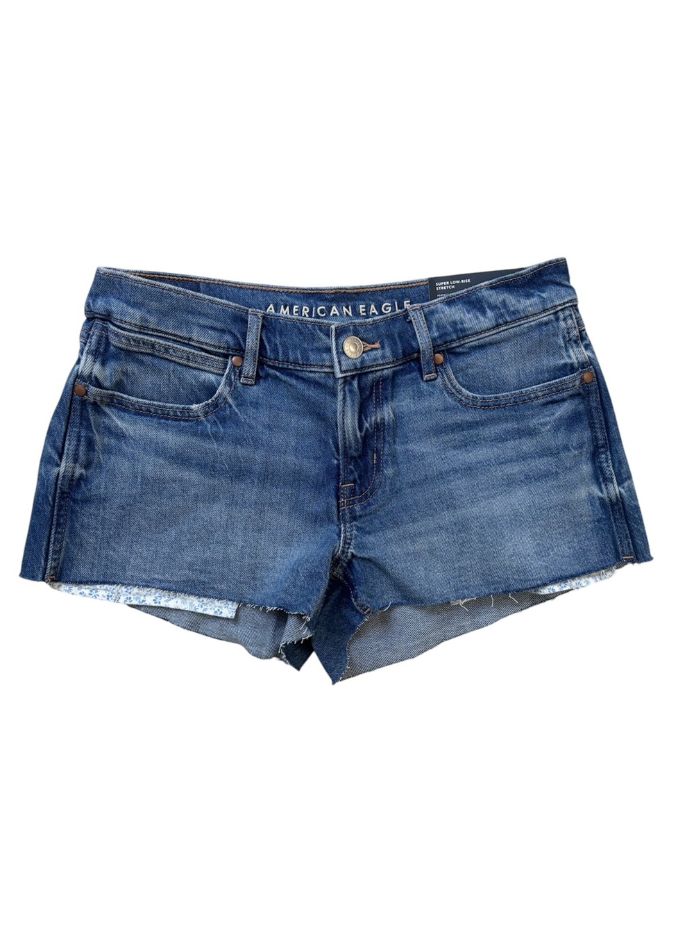 American Eagle Outfitters Women's Super Low Rise Stretch Cutoff Shorts